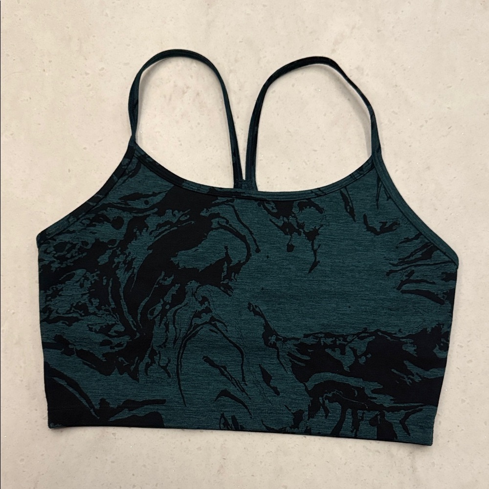 Size M • Aerie Dark Teal and Black Crop Cami/Longline Sports Bra